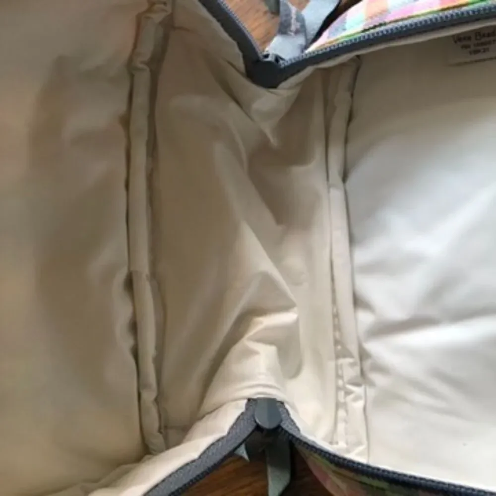 Vera Bradley Insulated School Work Lunch Bunch Bag Gingham Plaid Zip Around - Picture 4 of 6